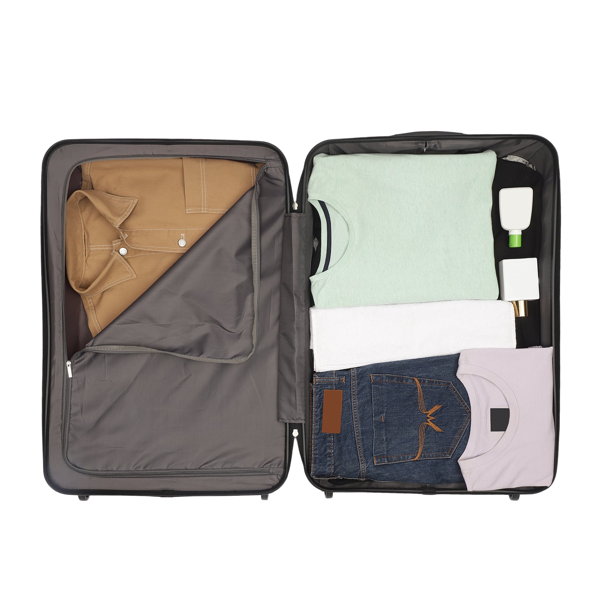 Tokyo Dual Silver-Black Set Of 3 Trolley