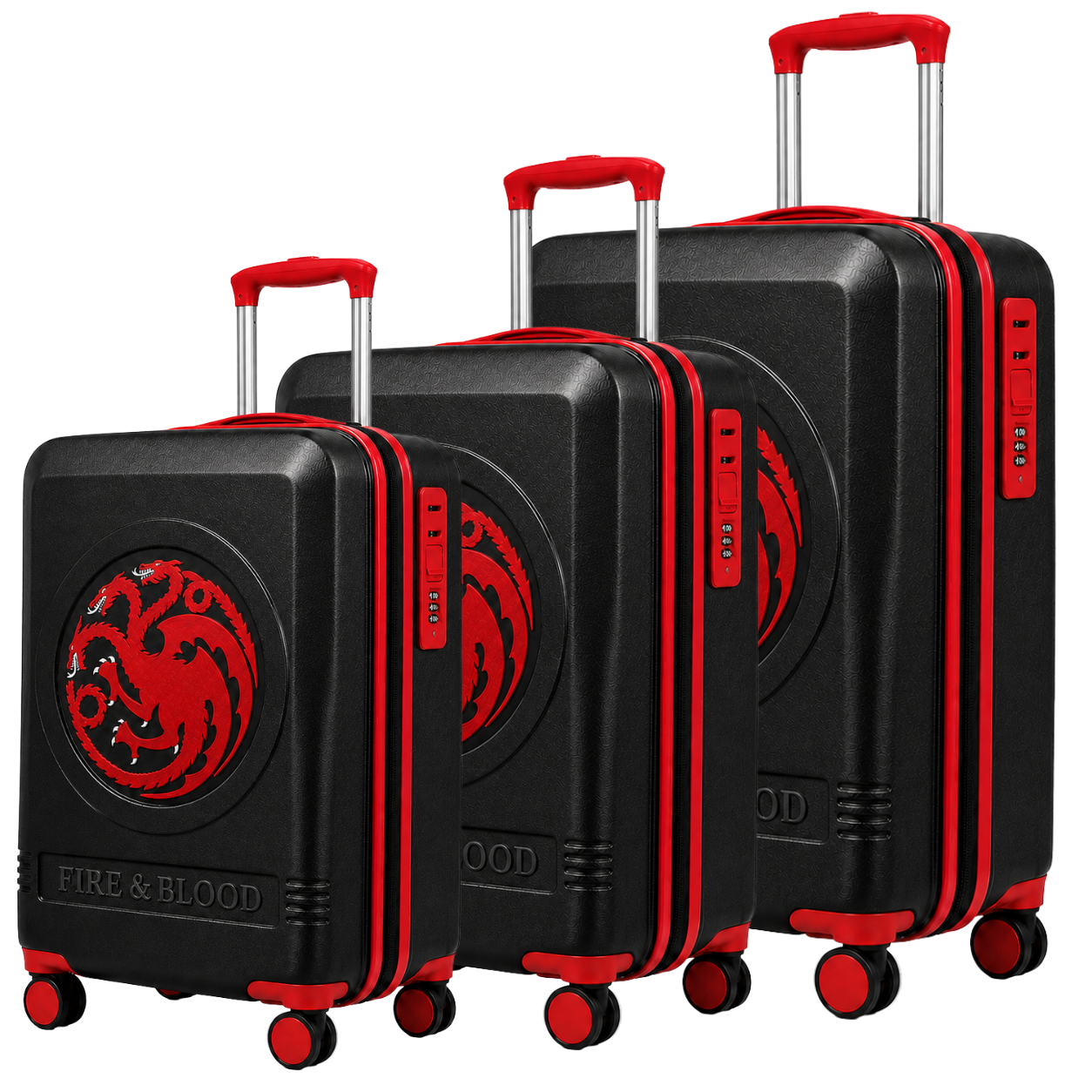 House Of The Dragon Black Set Of 3 Trolley