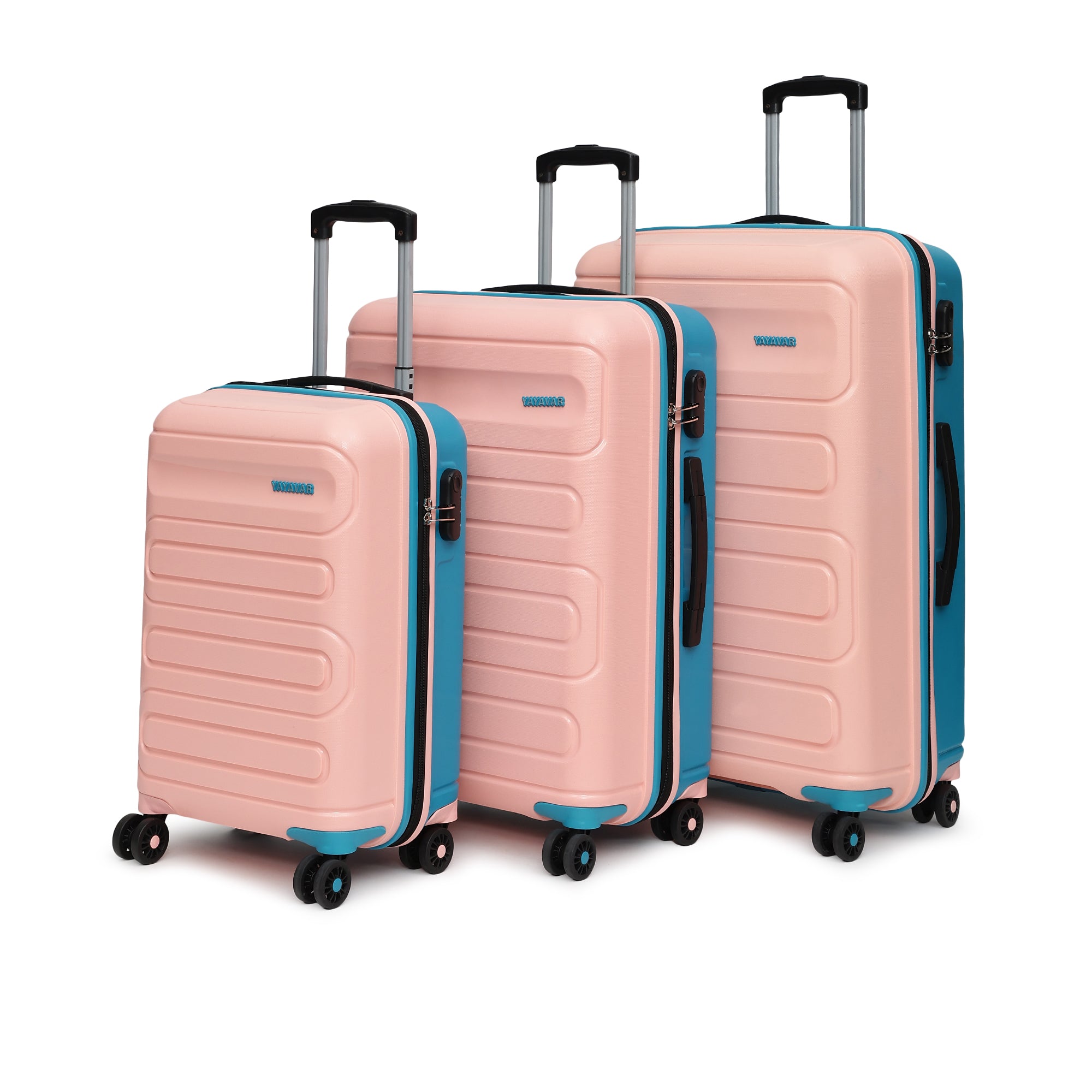 Tokyo Remix Pink-Teal Set Of 3 Trolley