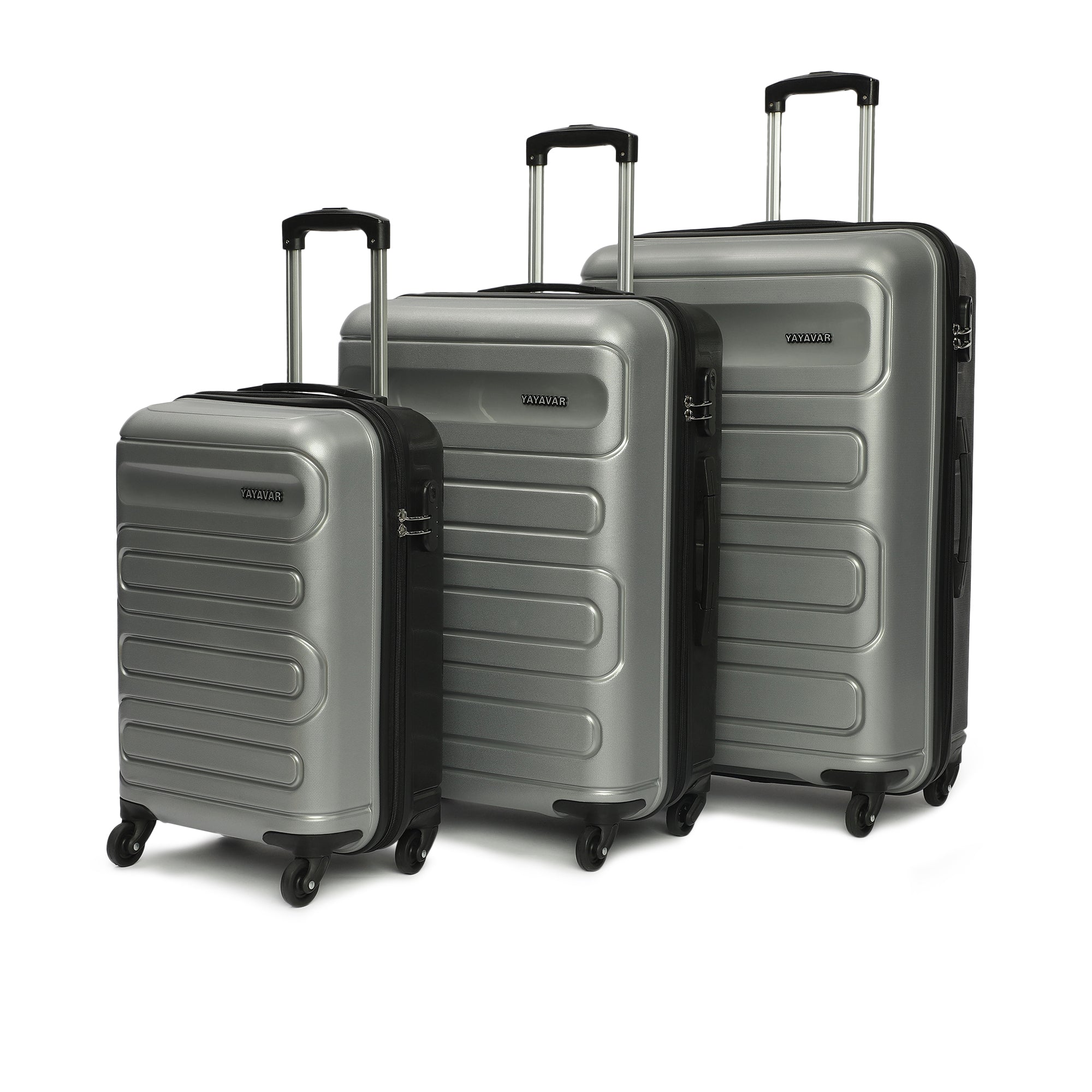Tokyo Dual Silver-Black Set Of 3 Trolley