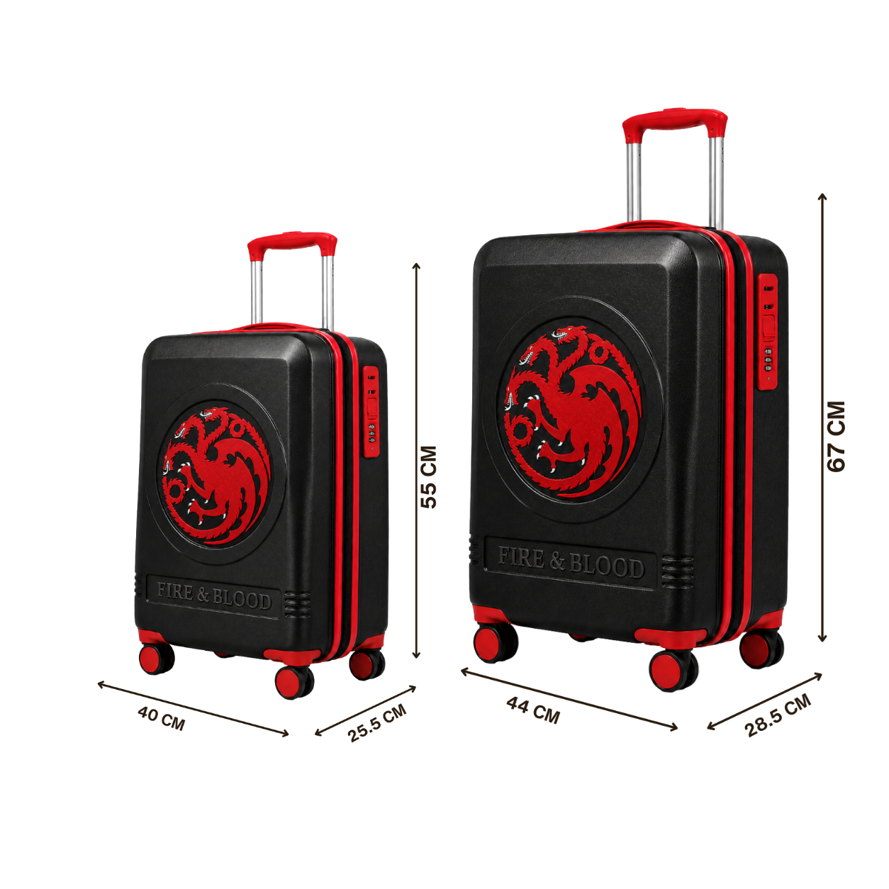 House Of The Dragon Black Set Of 2 Trolley