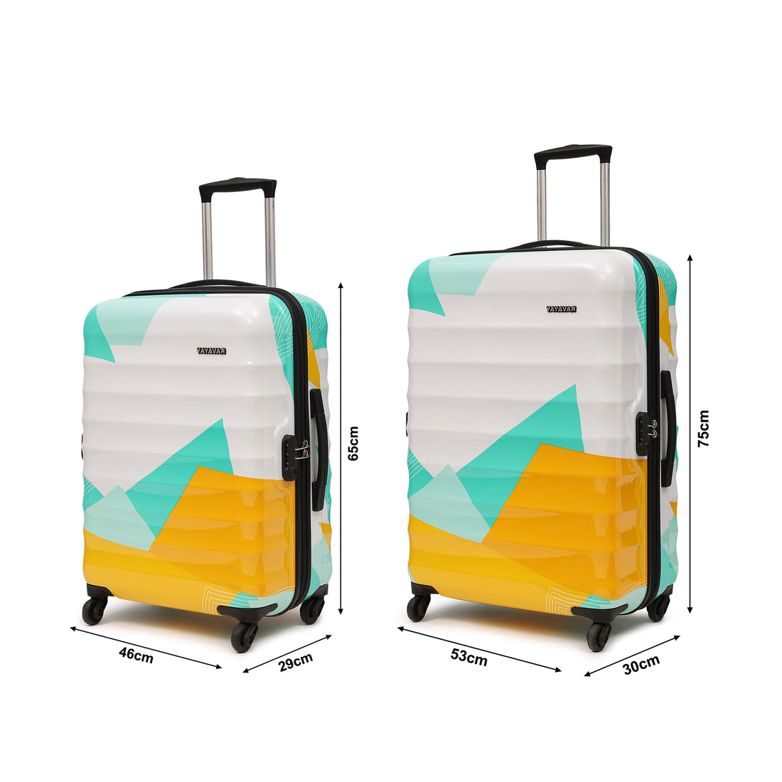 Mexico Printed Teal Set Of 2 Trolley