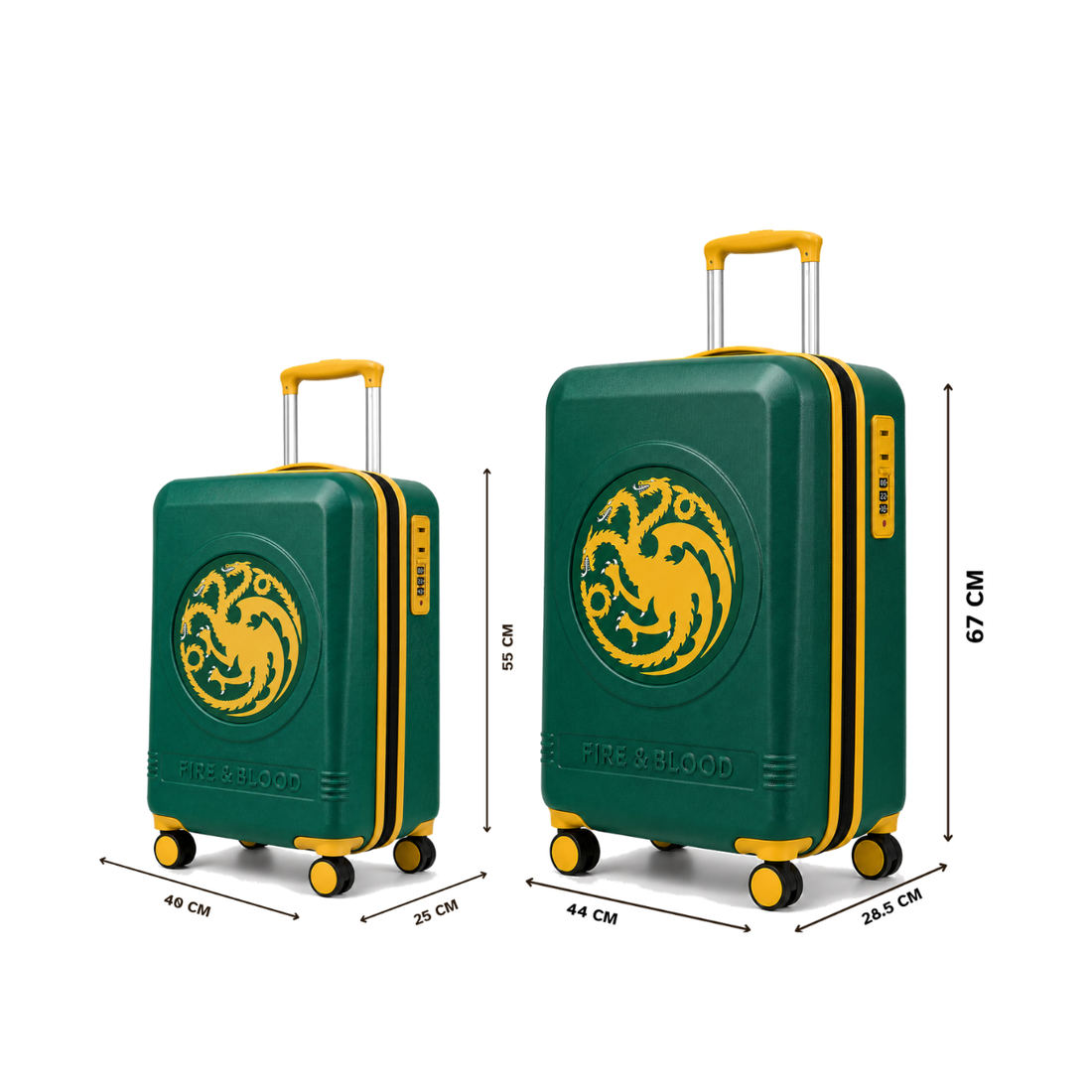 House Of The Dragon Green Set Of 2 Trolley