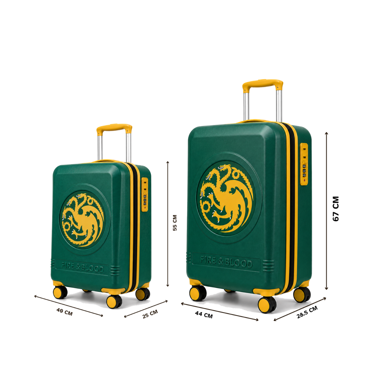House Of The Dragon Green Set Of 2 Trolley