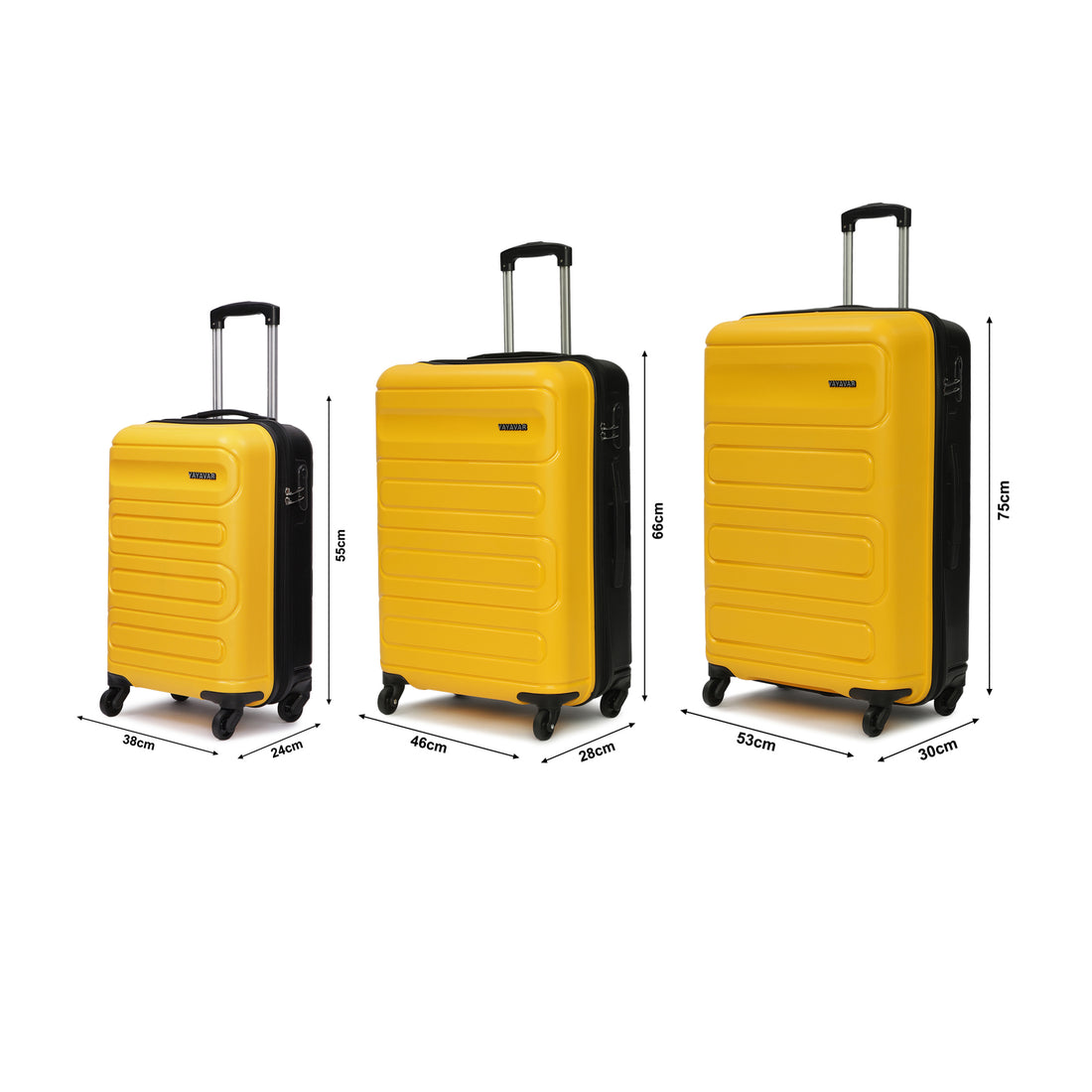 Tokyo Dual Yellow-Black Set Of 3 Trolley