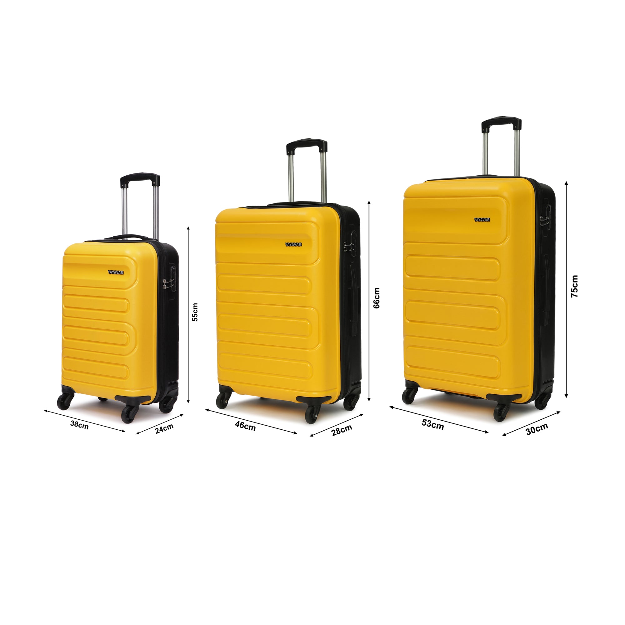 Tokyo Dual Yellow-Black Set Of 3 Trolley
