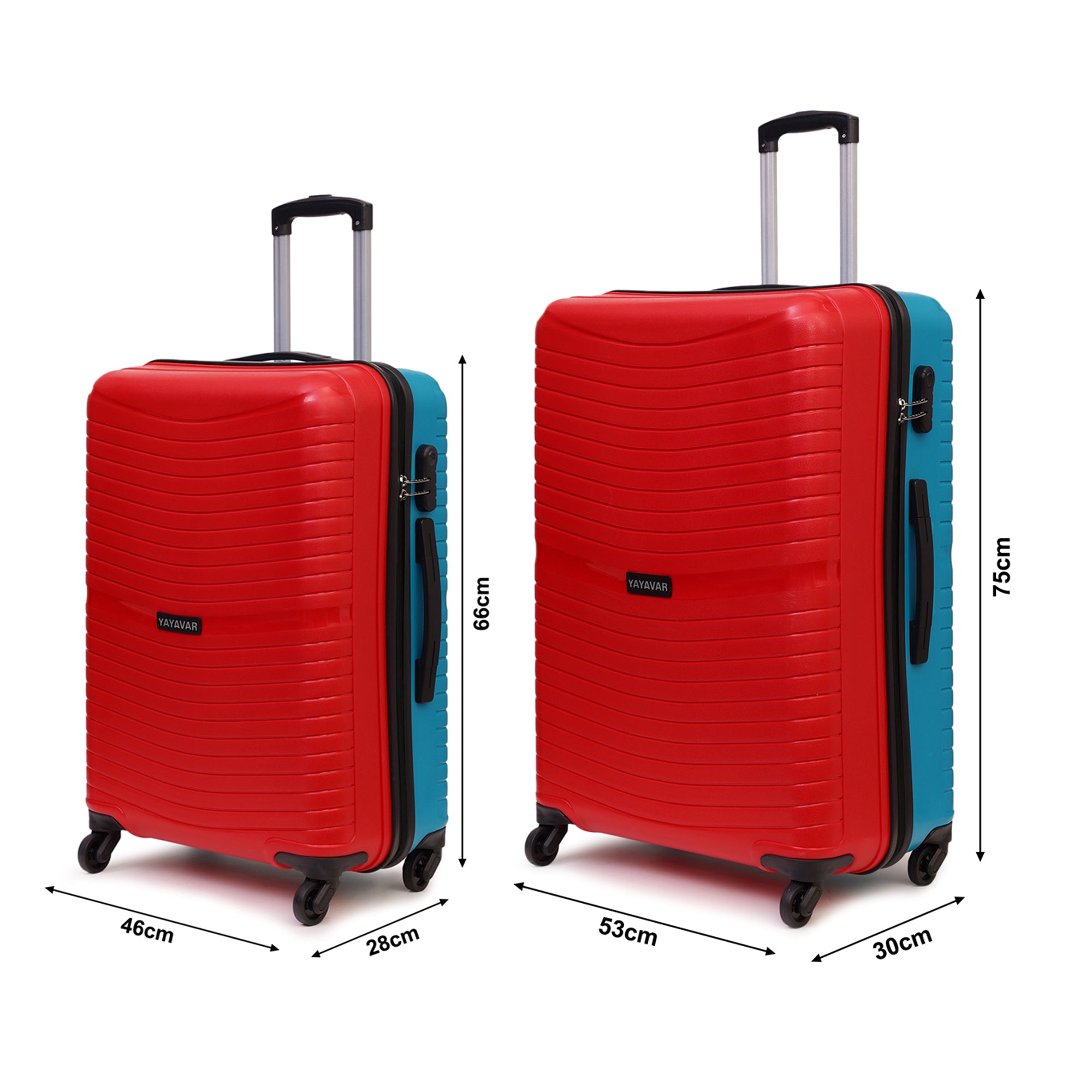 Tokyo Plus Red-Teal Set Of 2 Trolley