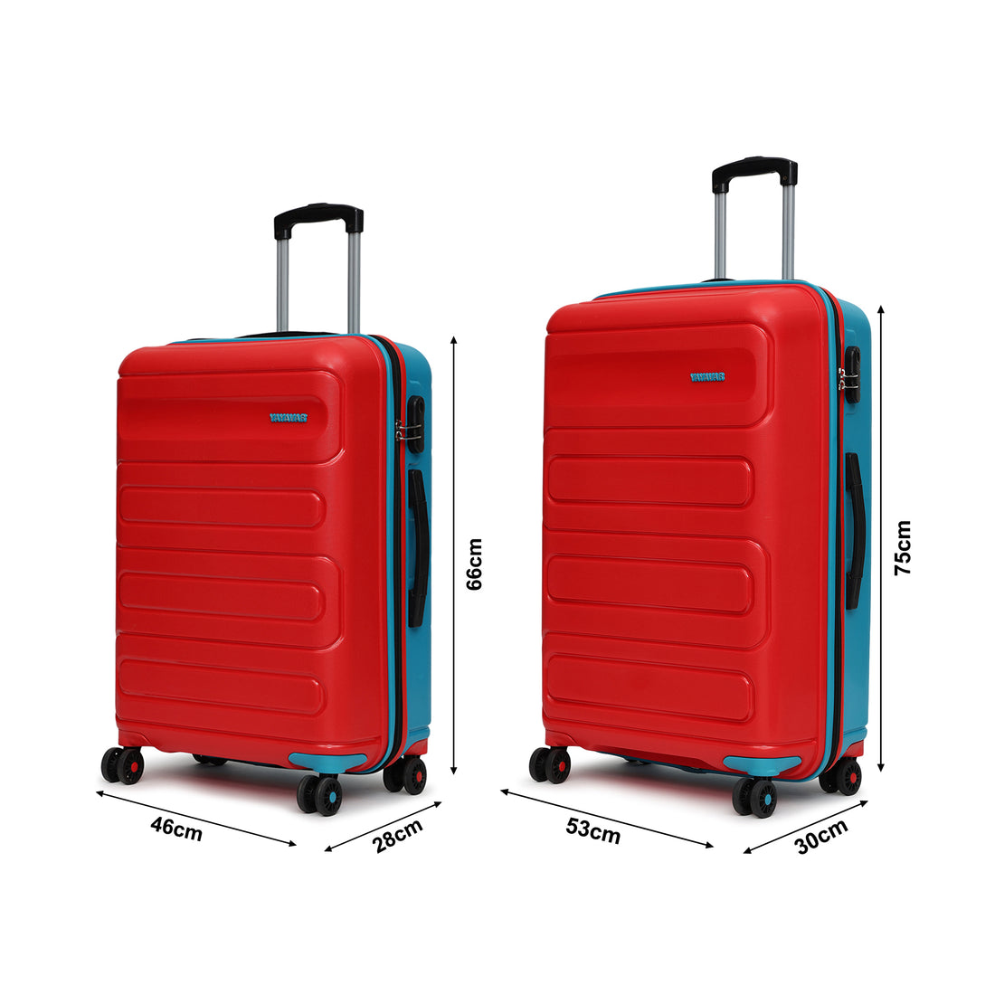 Tokyo Remix Red-Teal Set Of 2 Trolley