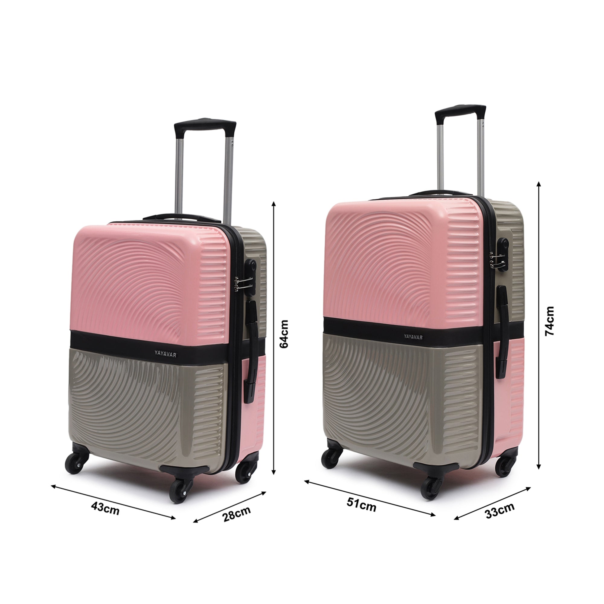 Venice Pink-Grey Set Of 2 Trolley