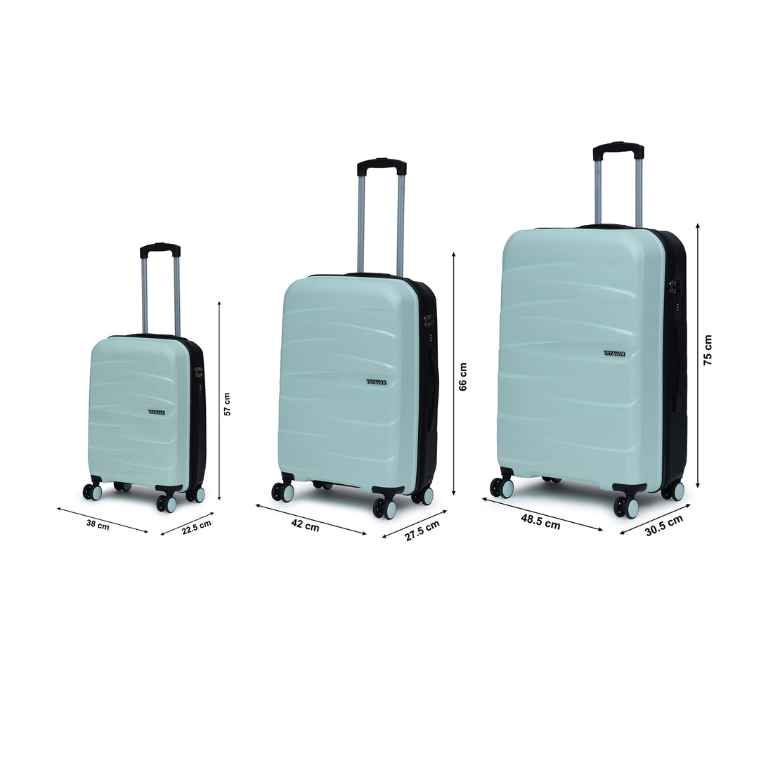 London Dual Green-Black Set Of 3 Trolley