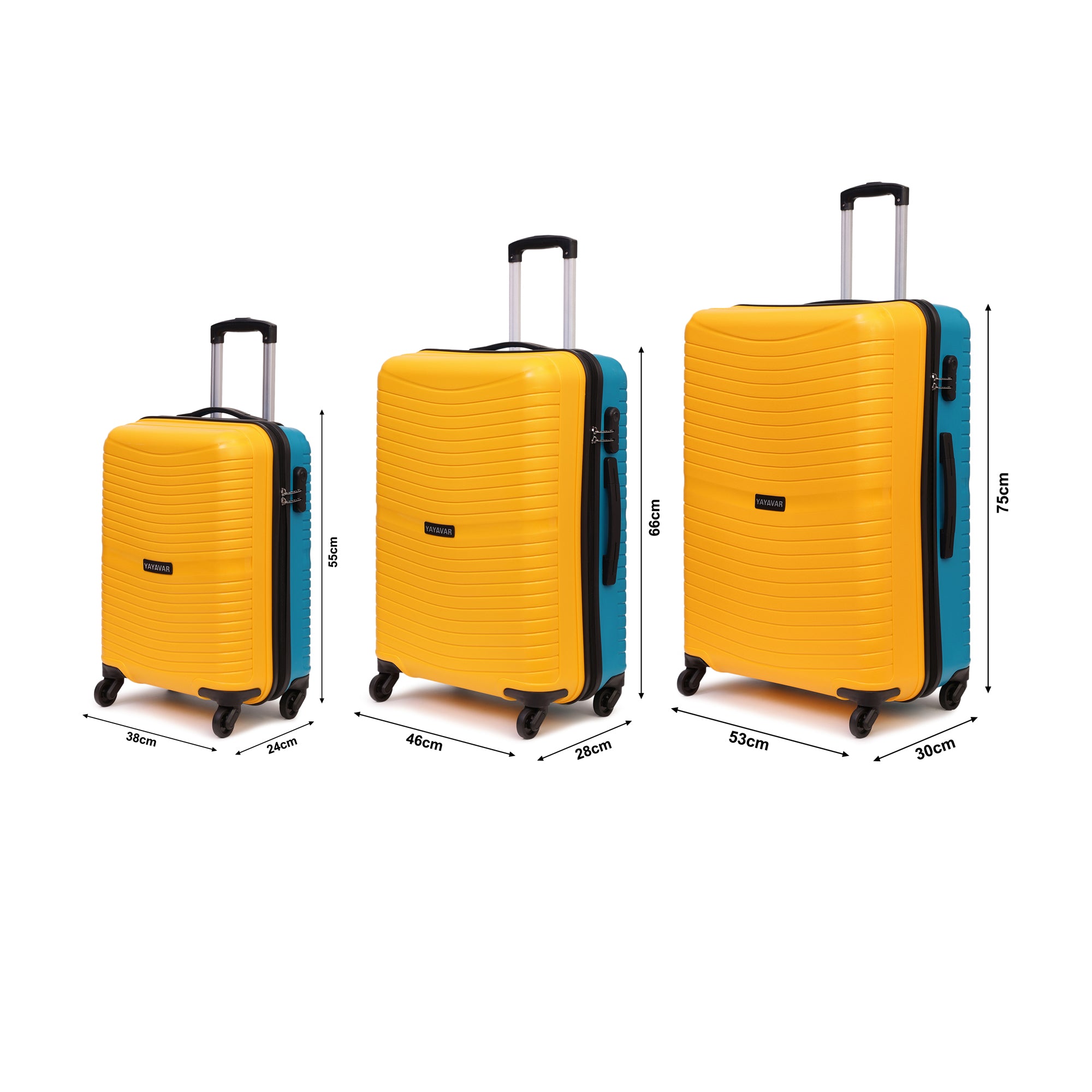 Tokyo Plus Yellow-Teal Set Of 3 Trolley