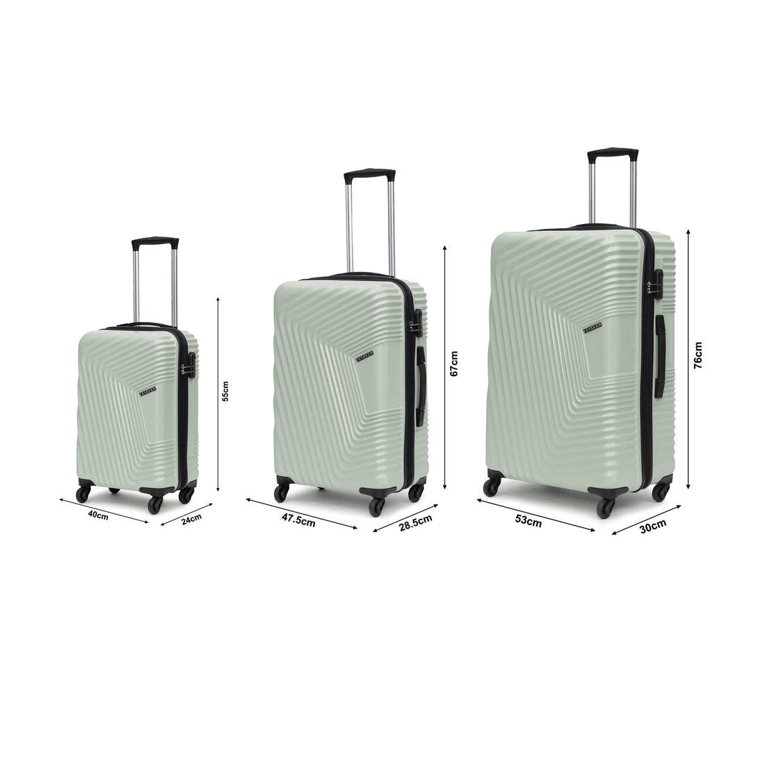 Monaco Sea Green Set Of 3 Trolley