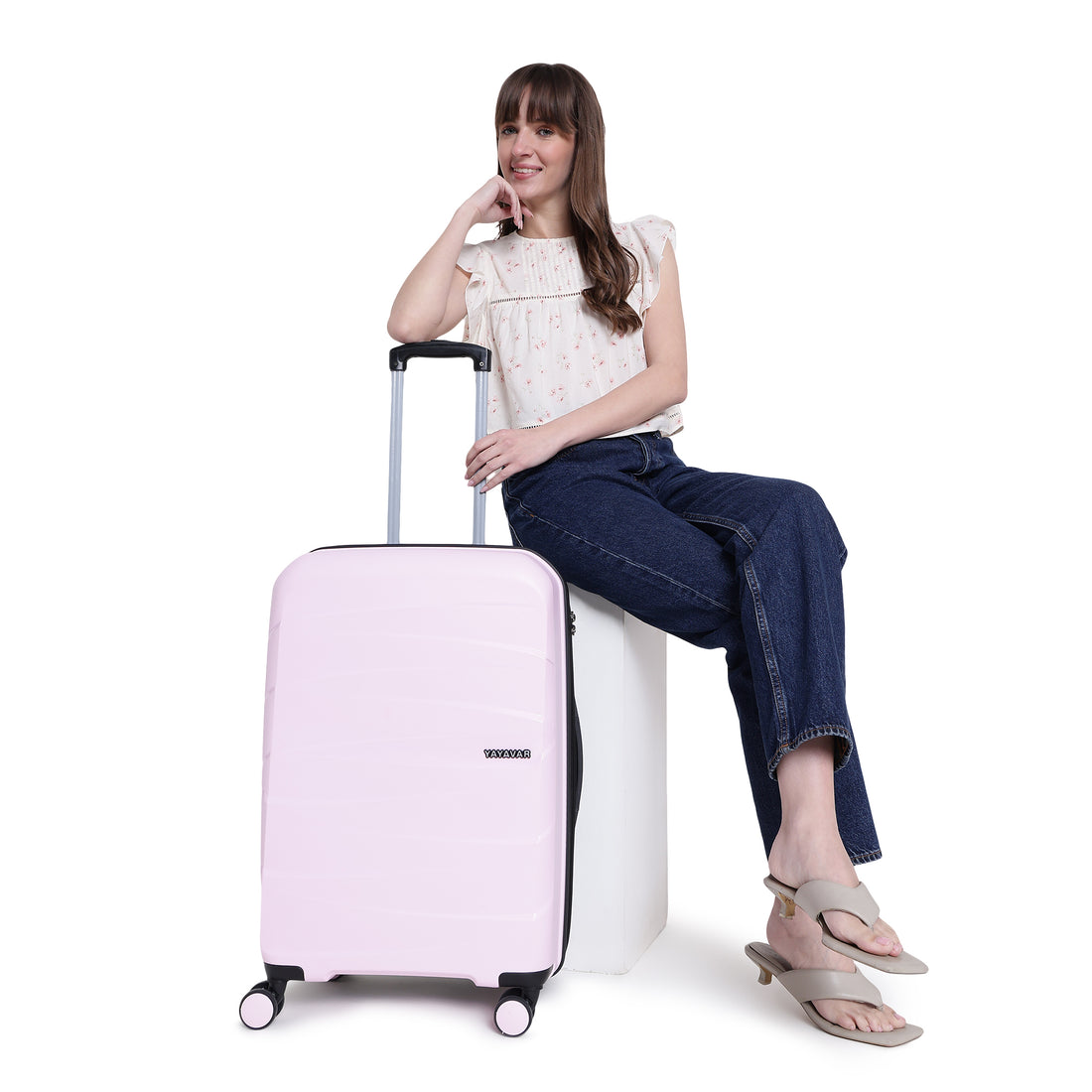 London Dual Pink-Black Medium Trolley
