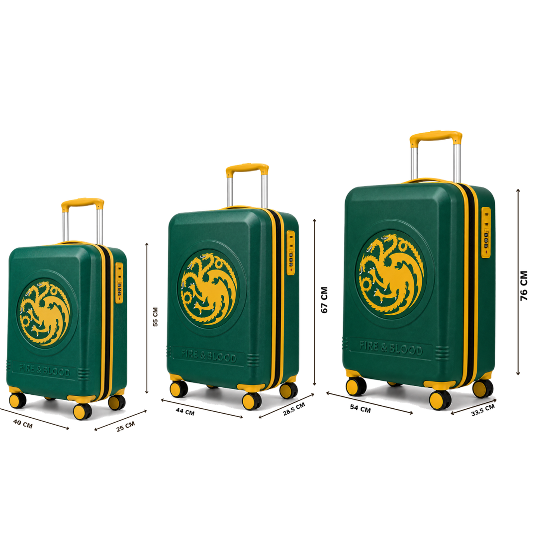 House Of The Dragon Green Set Of 3 Trolley
