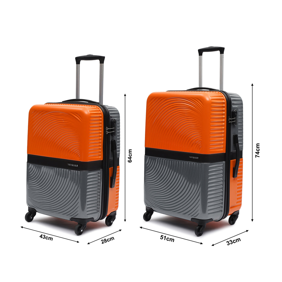 Venice Orange-Grey Set Of 2 Trolley