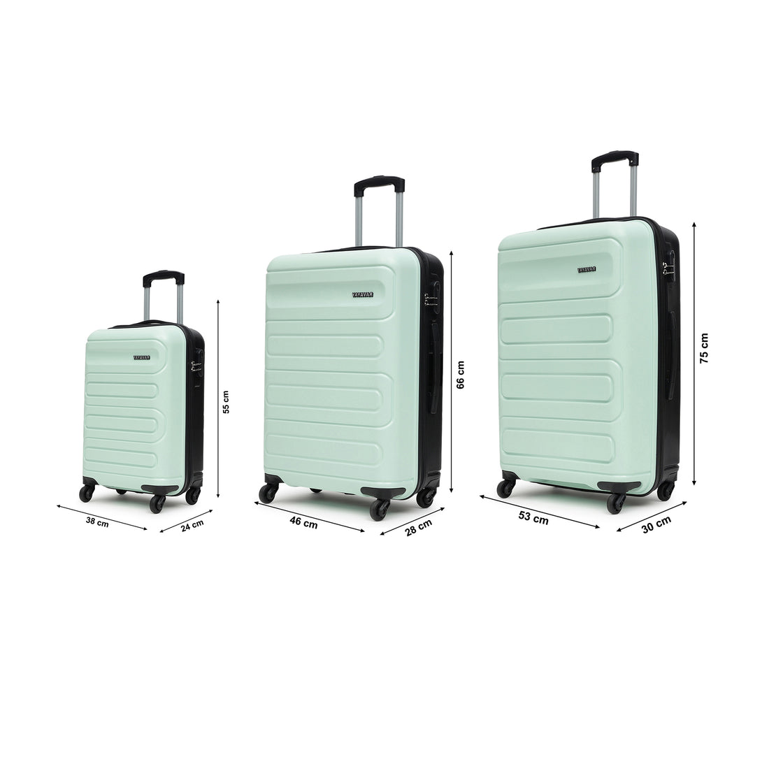 Tokyo Dual Green-Black Set Of 3 Trolley