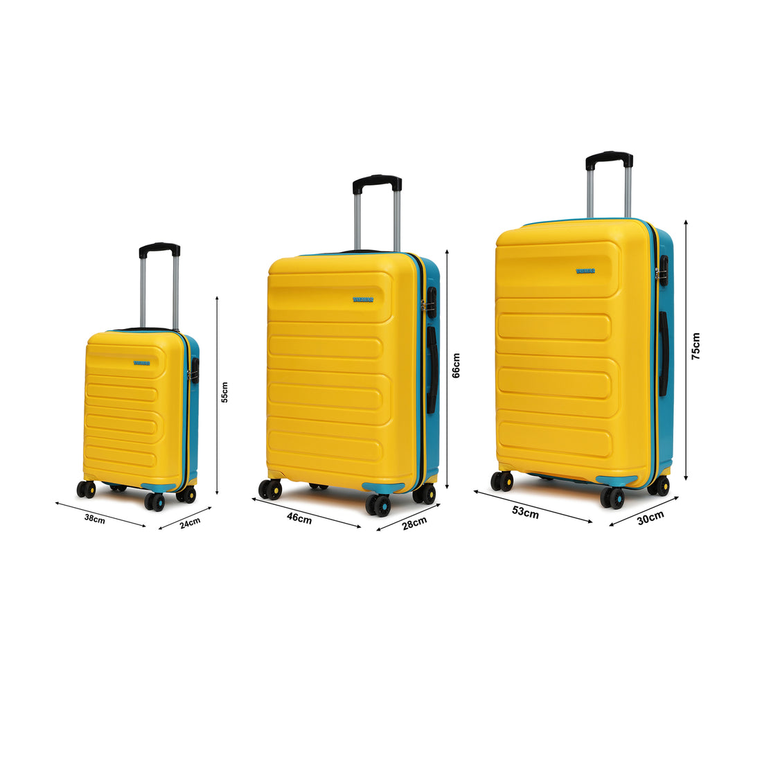 Tokyo Remix Yellow-Teal Set Of 3 Trolley
