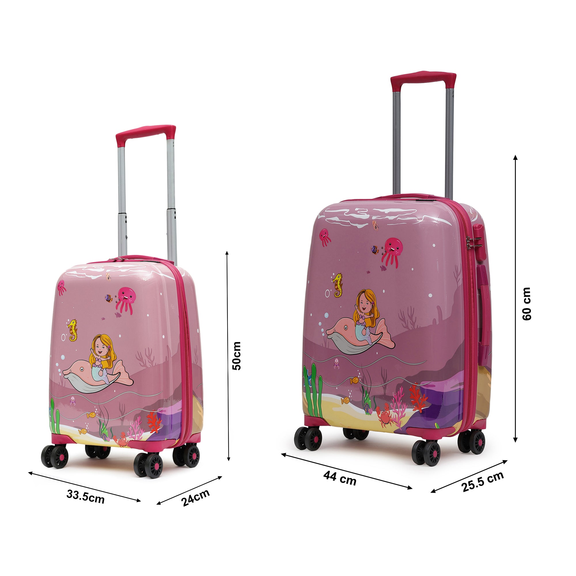 Mermaid princess for kids set of 2 trolley