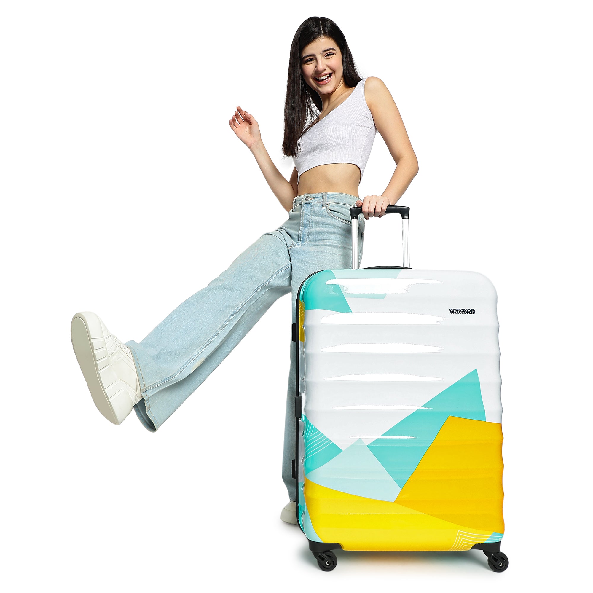 Mexico Printed Teal Set Of 3 Trolley