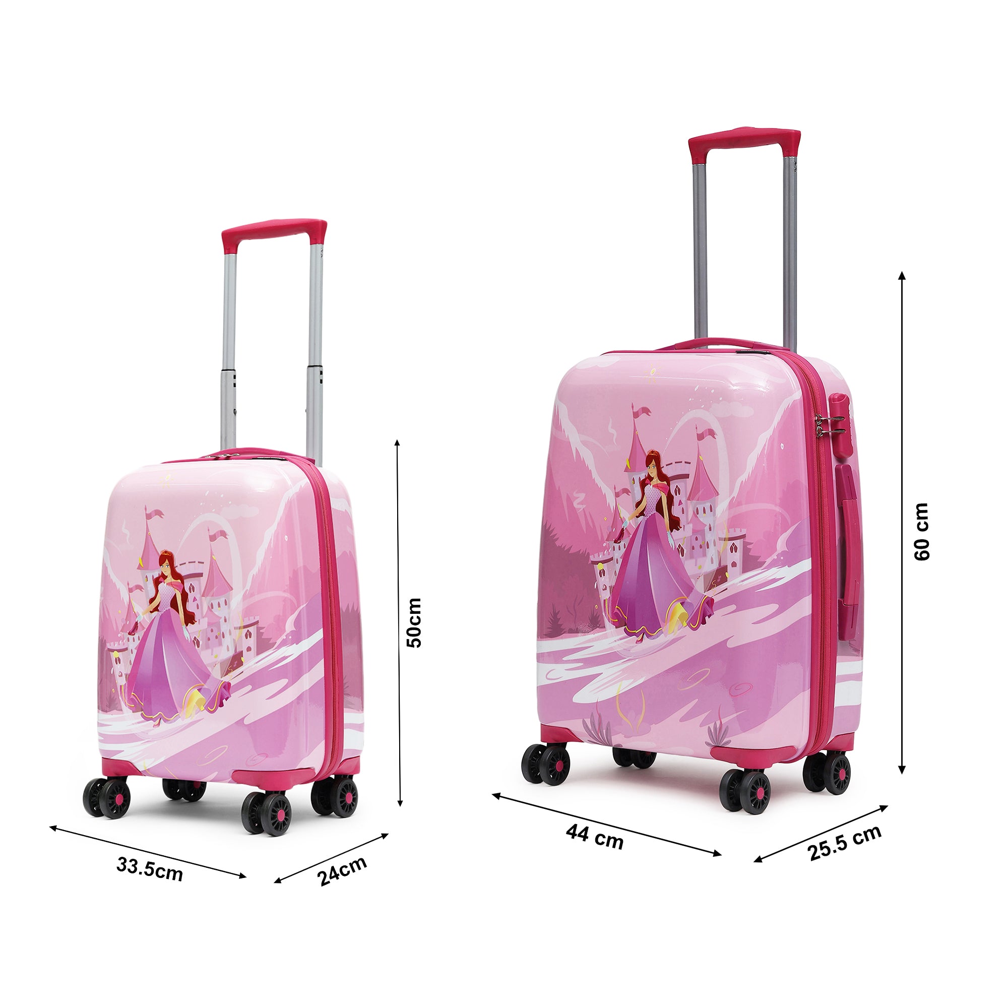 Pink Princess for Kids Set of 2 Trolley