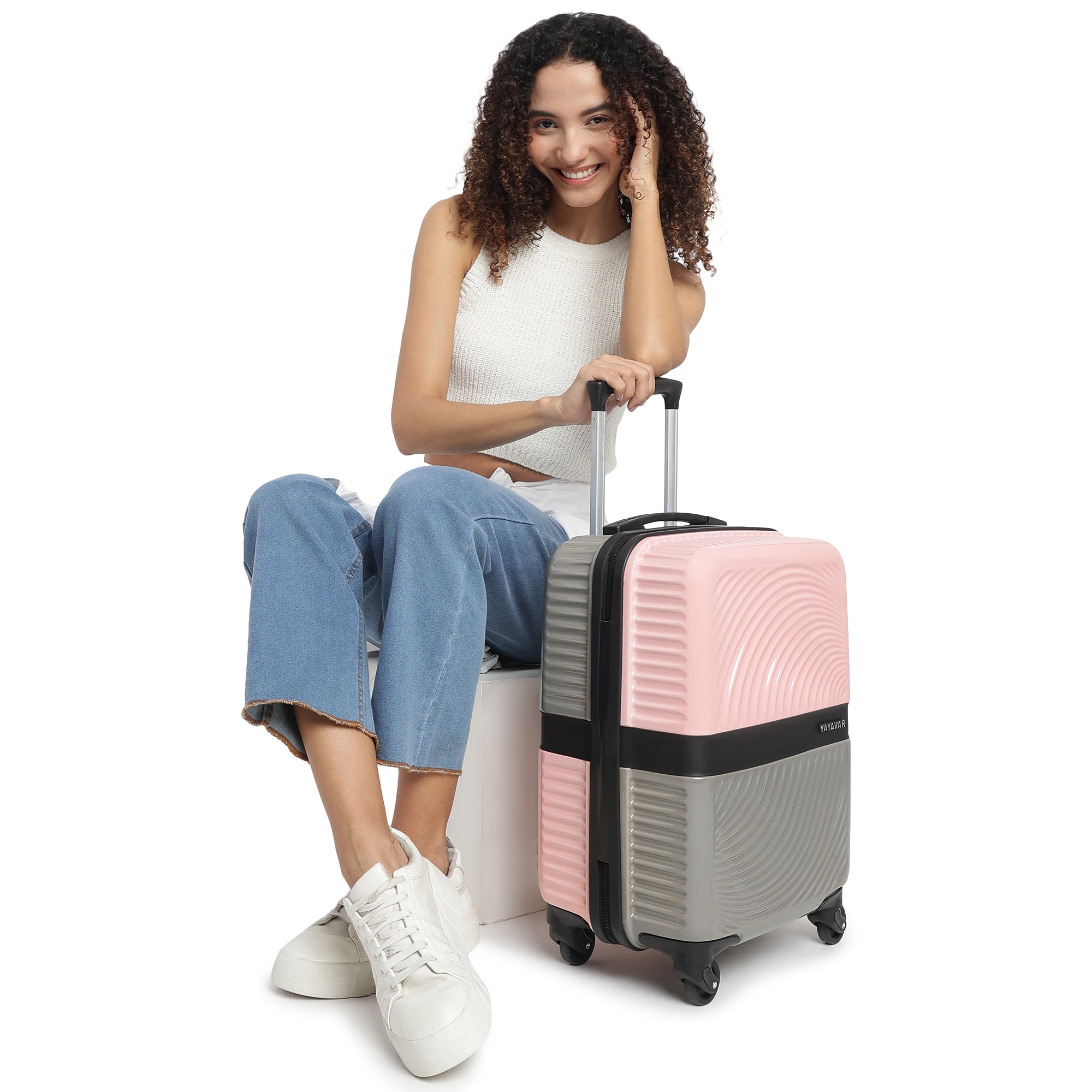 Venice Pink-Grey Set Of 2 Trolley