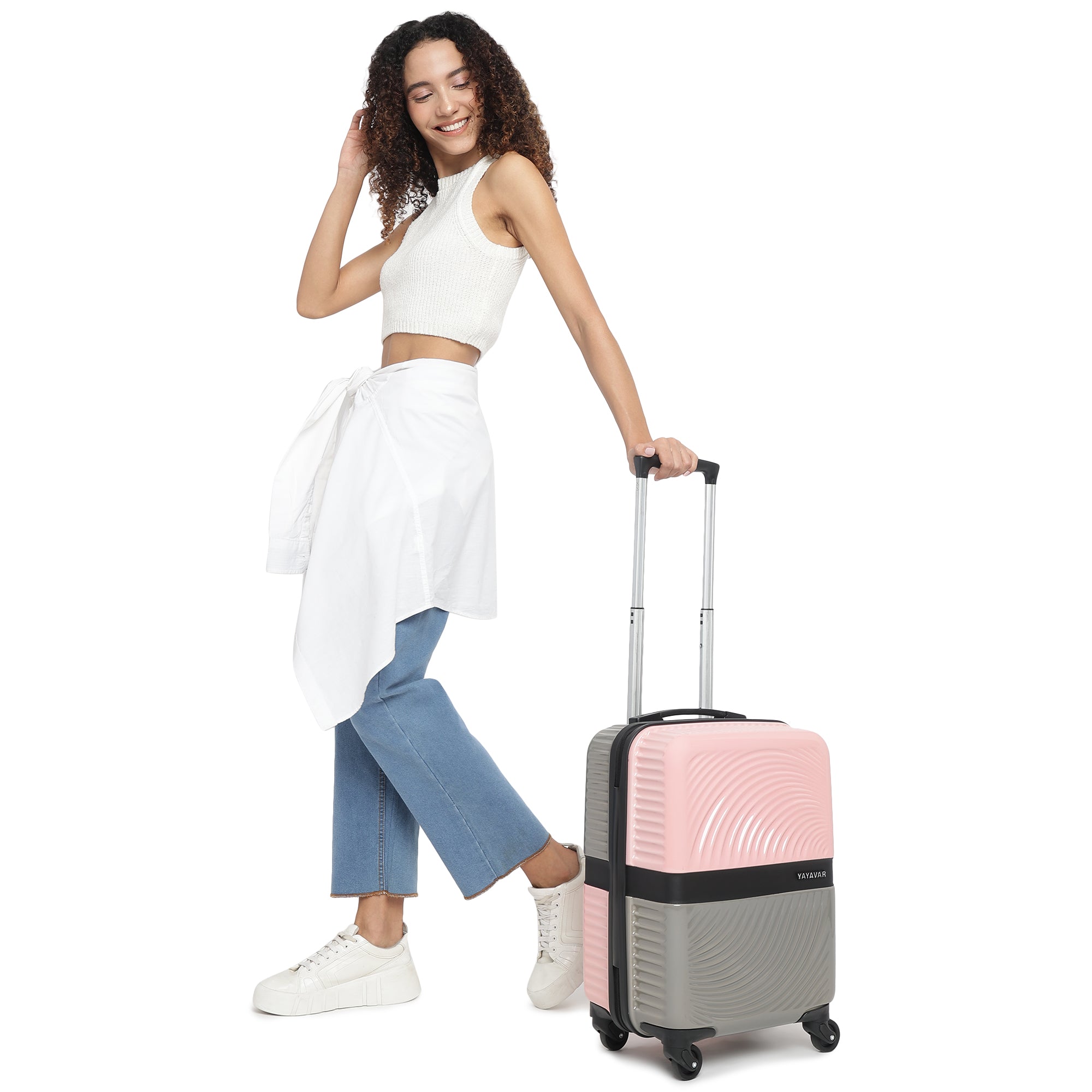 Venice Pink-Grey Set Of 2 Trolley