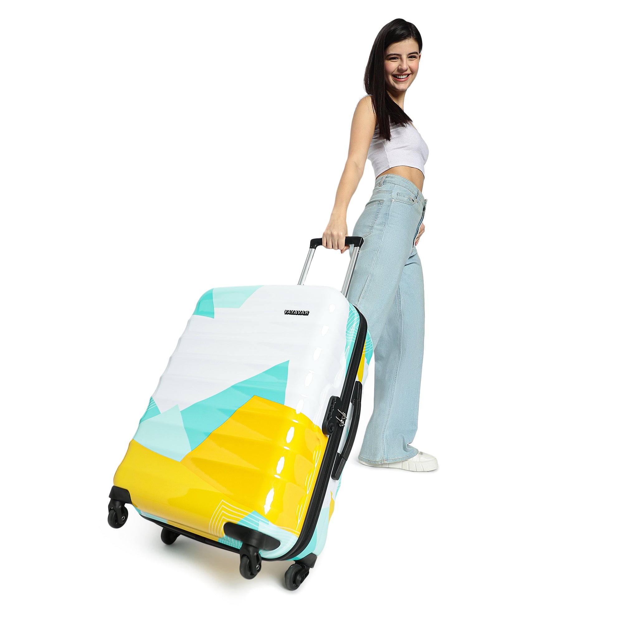 Mexico Printed Teal Set Of 2 Trolley