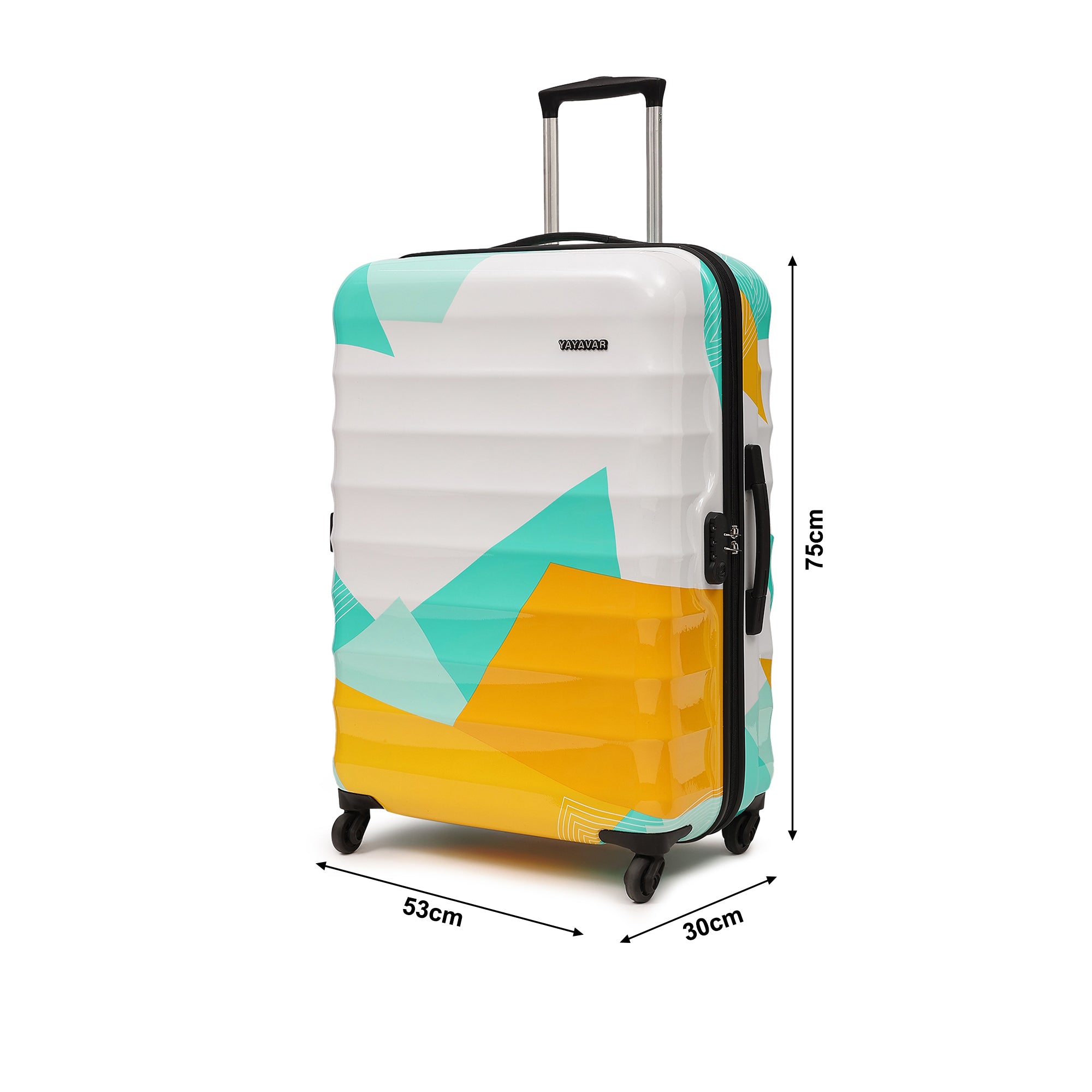 Mexico Printed Teal Large Trolley