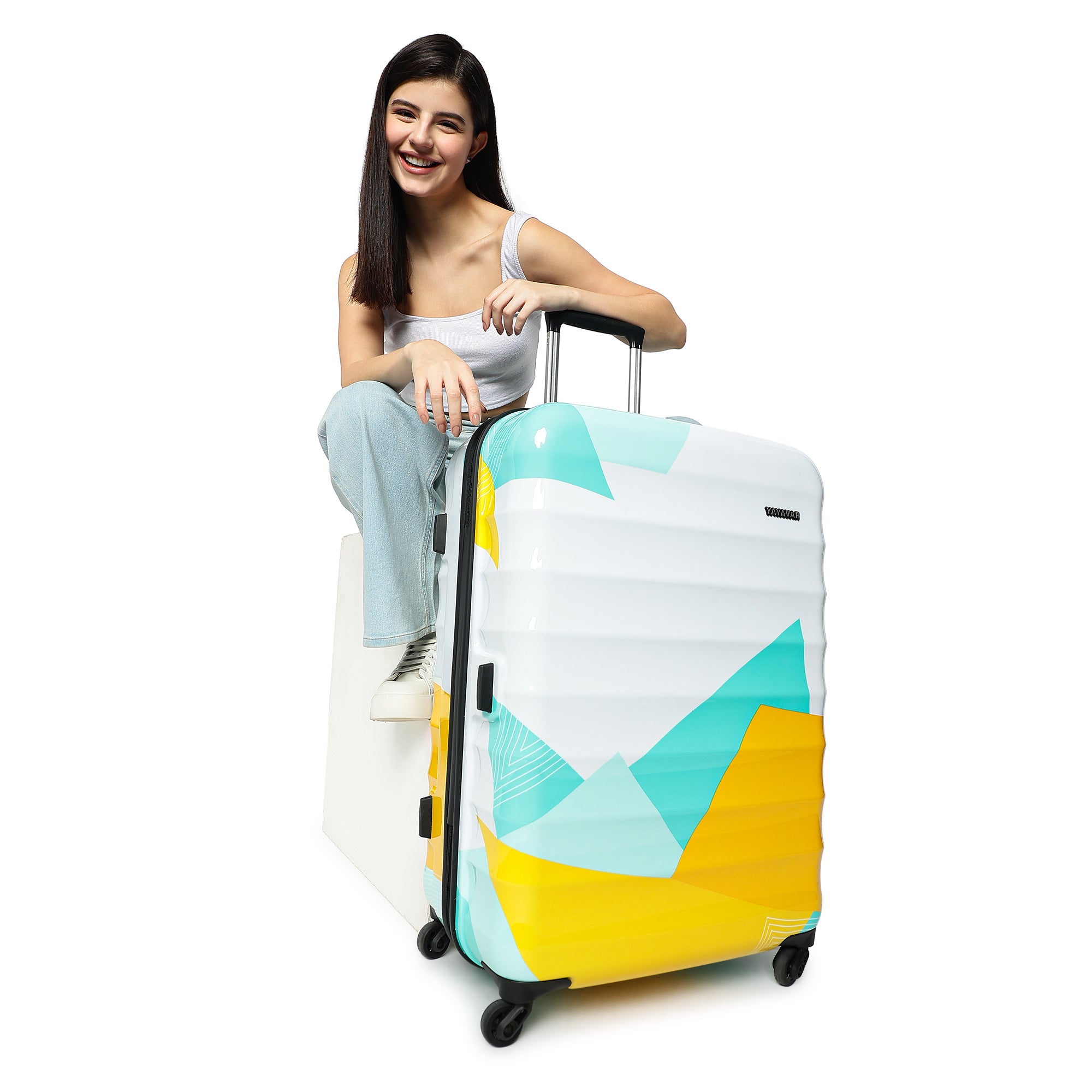 Mexico Printed Teal Large Trolley