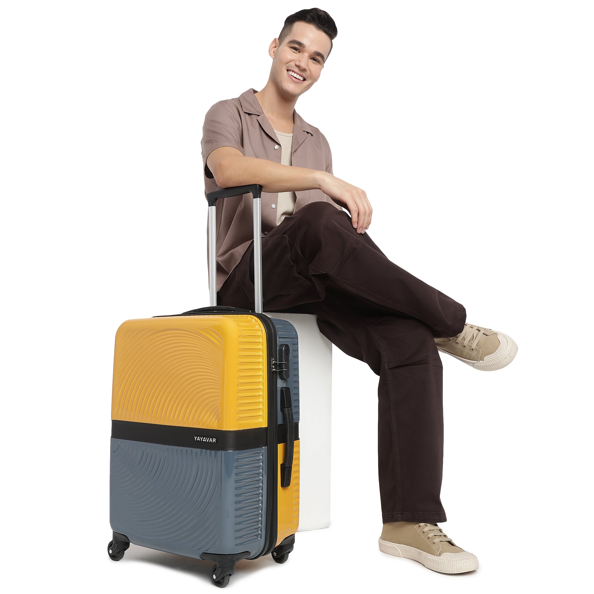 Venice Yellow-Grey Medium Trolley