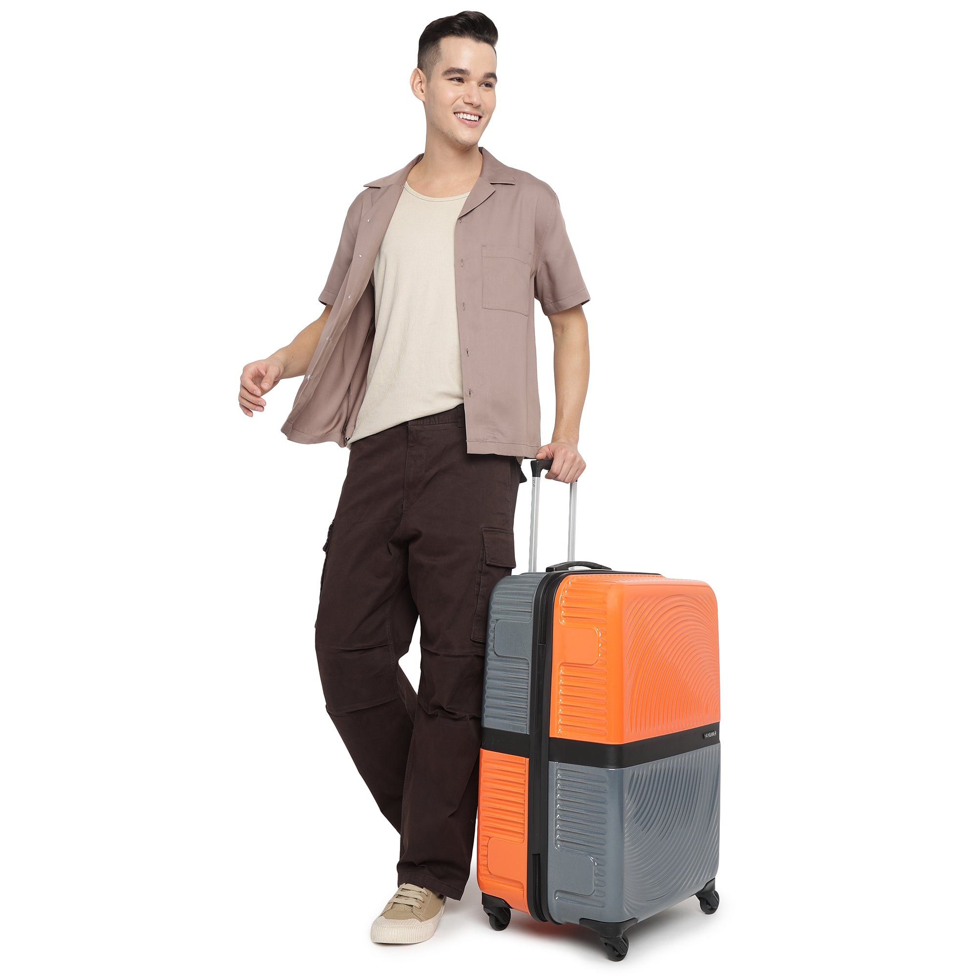 Venice Orange-Grey Large Trolley