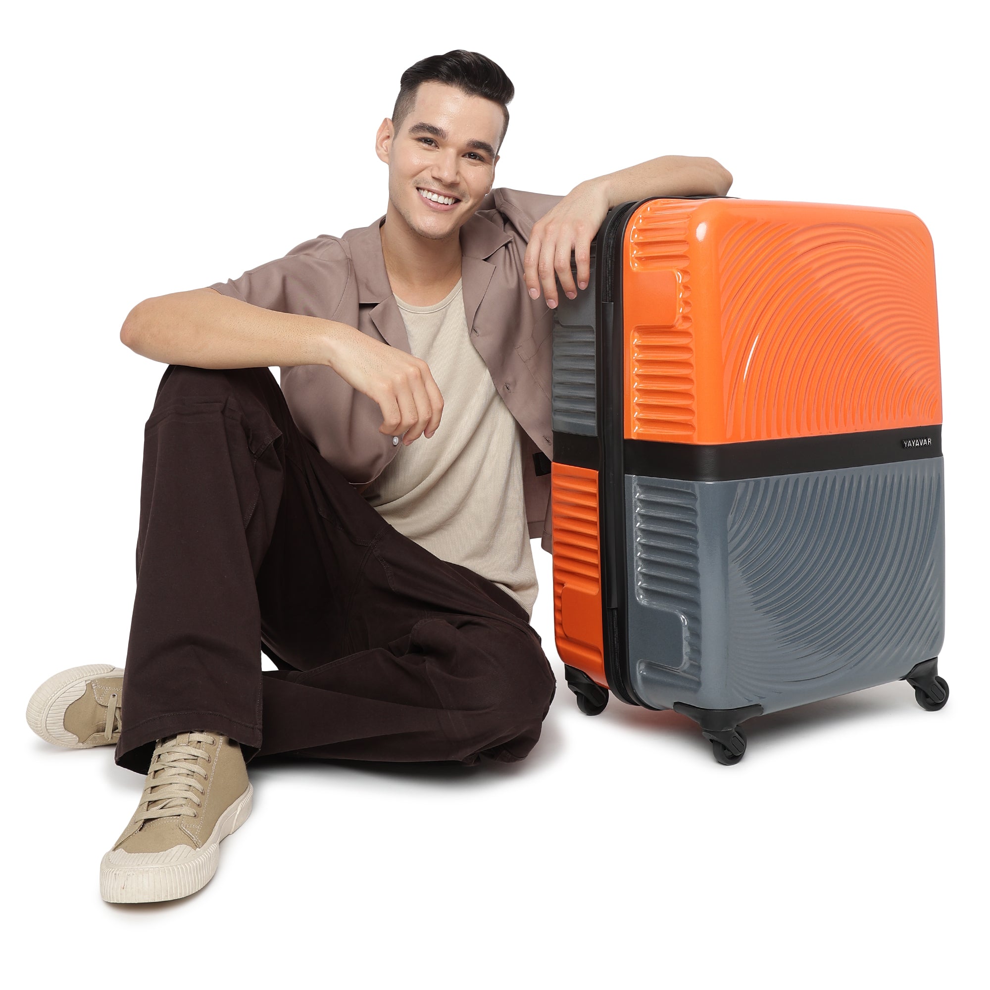 Venice Orange-Grey Large Trolley