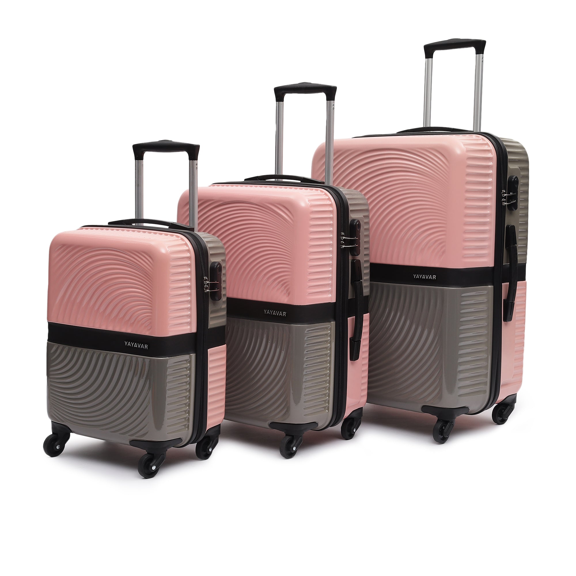 Venice Pink-Grey Set Of 3 Trolley