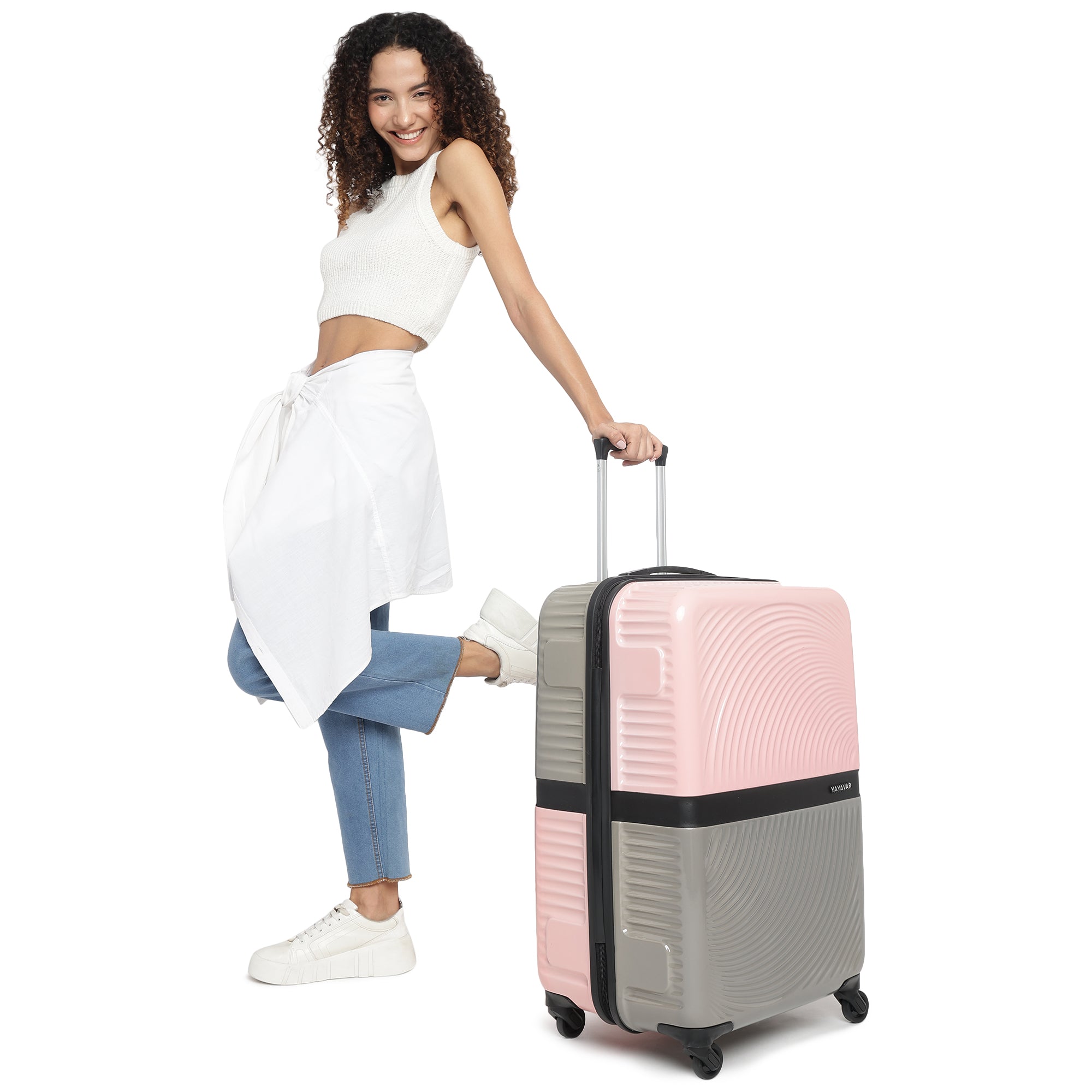 Venice Pink-Grey Set Of 3 Trolley