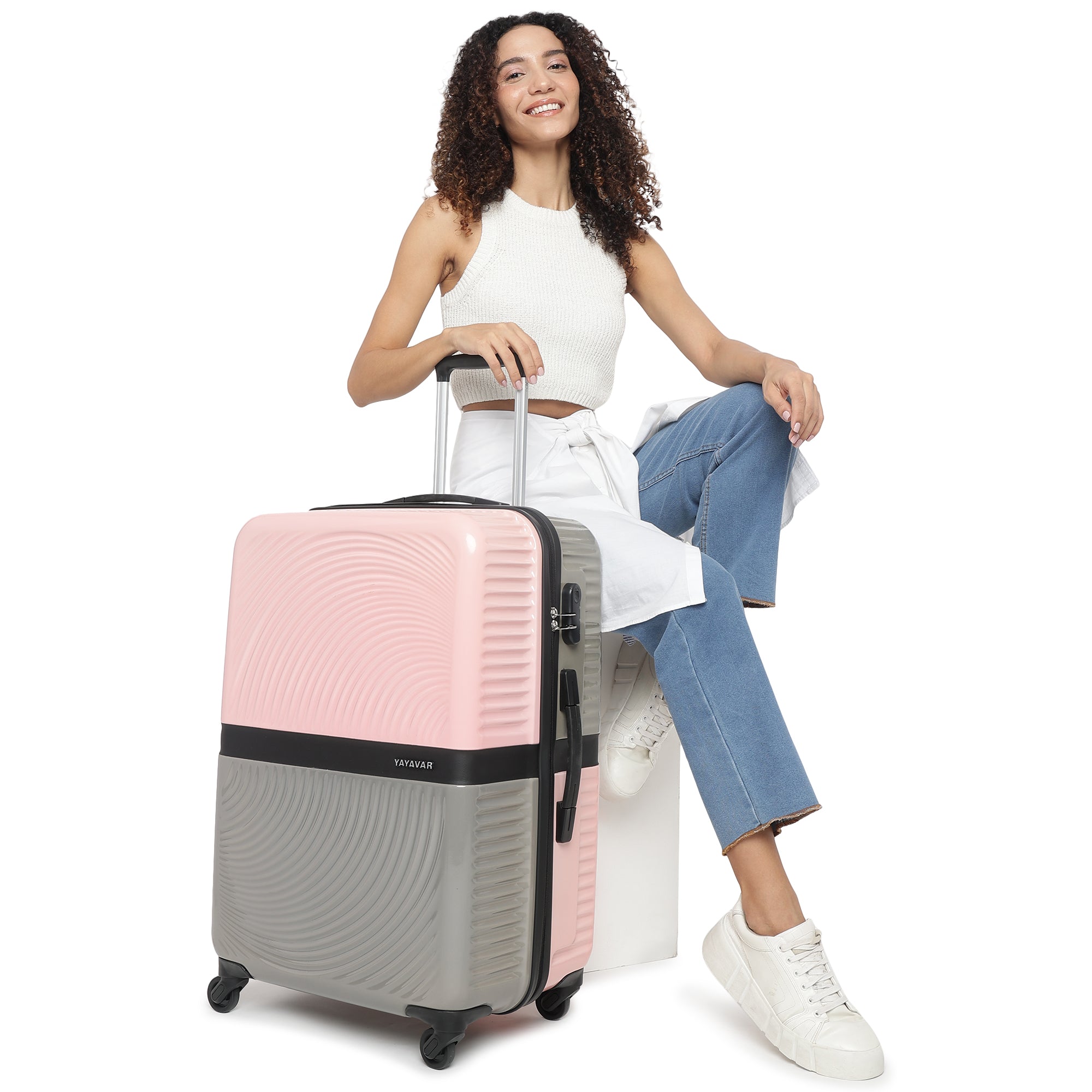 Venice Pink-Grey Set Of 3 Trolley