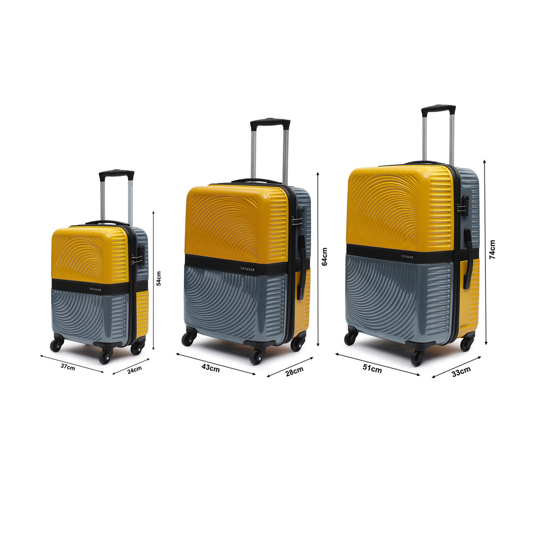 Venice Yellow-Grey Set Of 3 Trolley