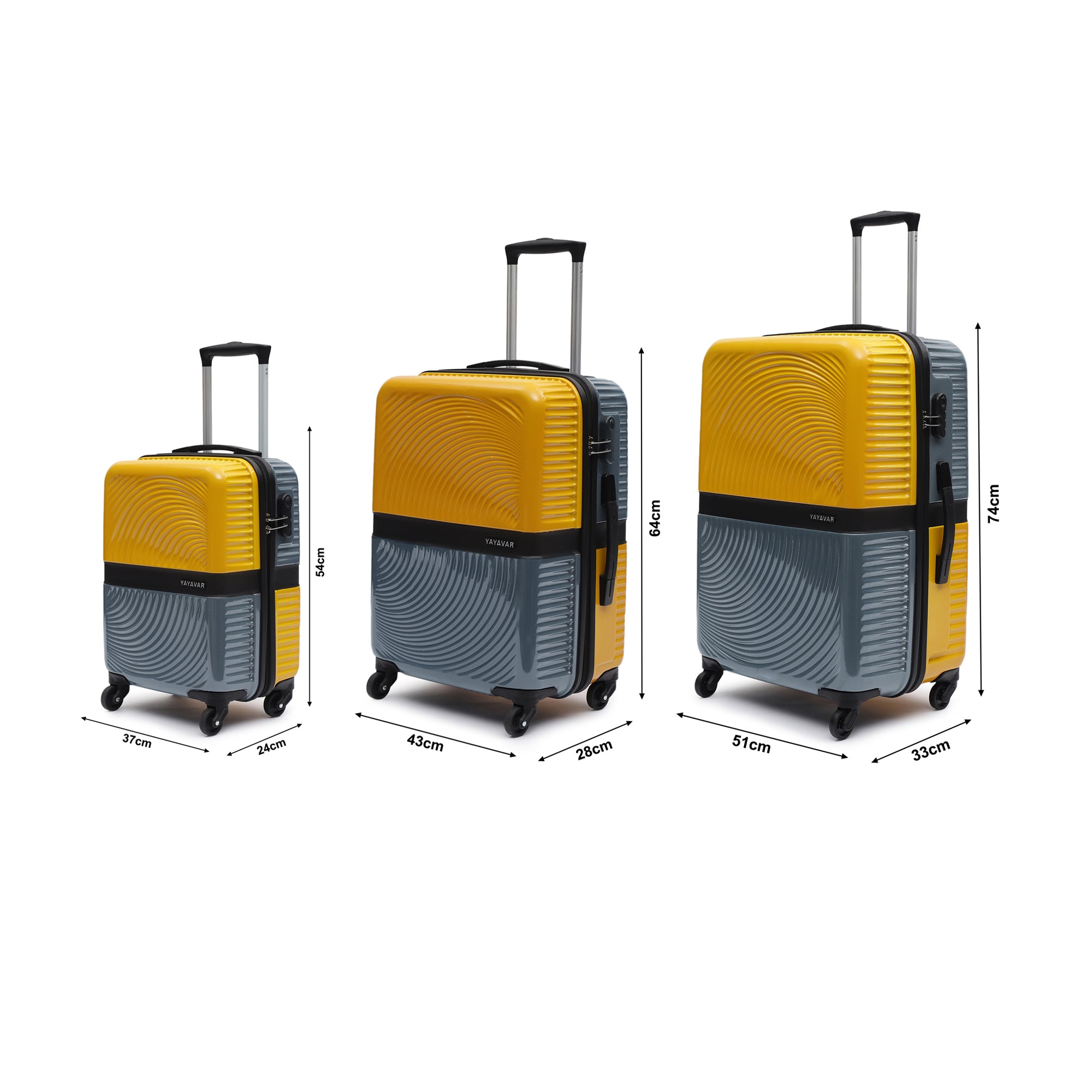 Venice Yellow-Grey Set Of 3 Trolley