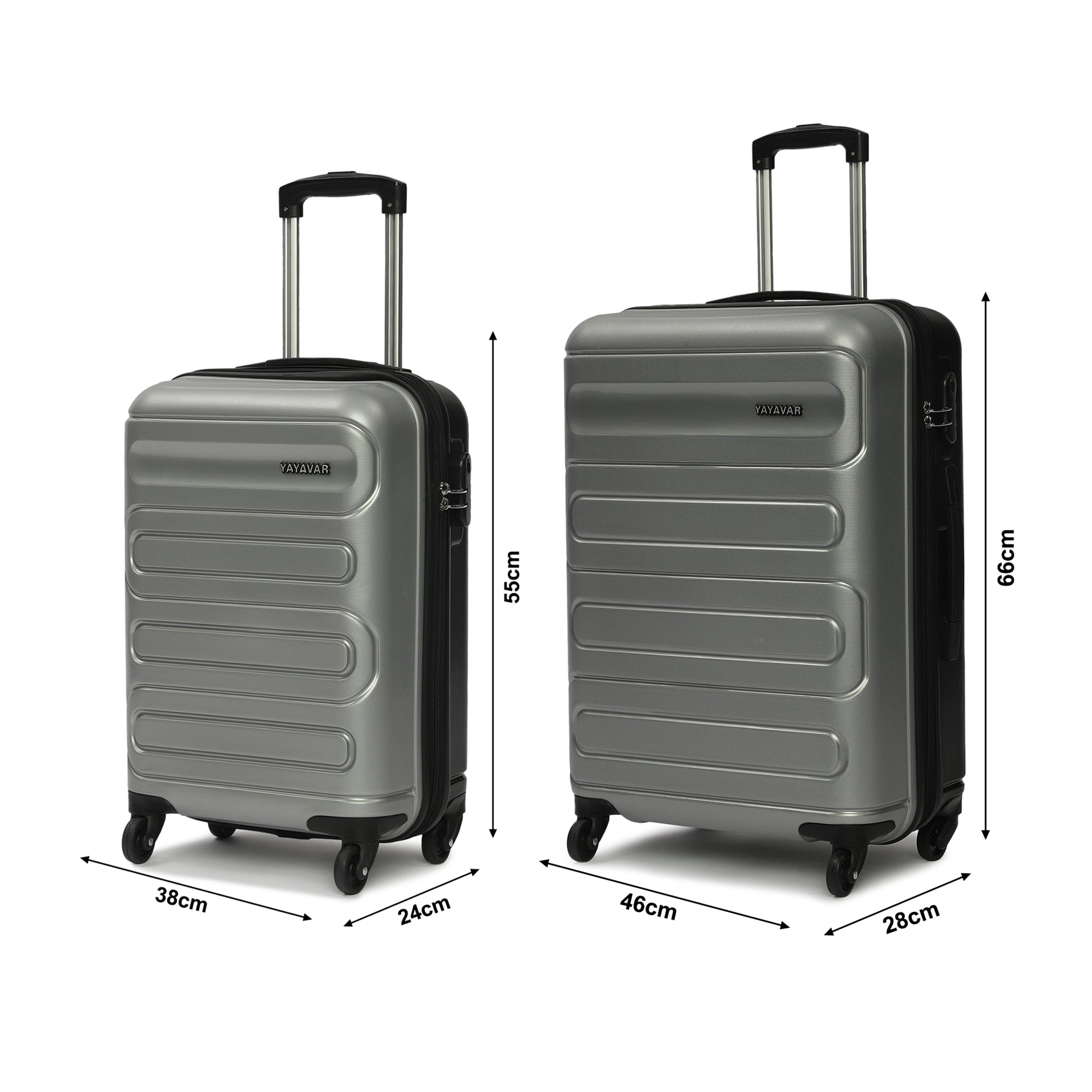 Tokyo Dual Silver-Black Set Of 2 Trolley