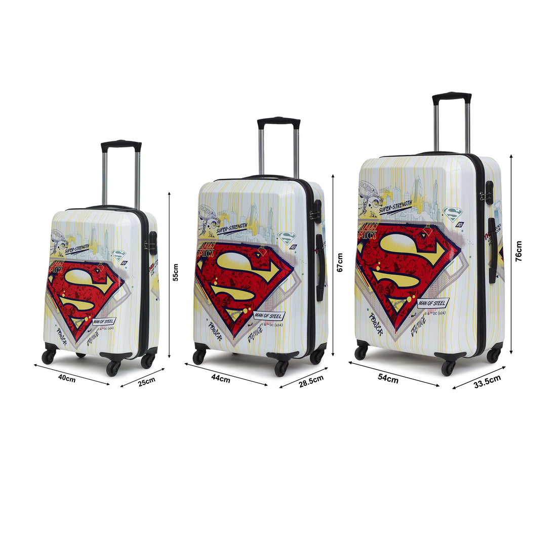 Superman Printed Set Of 3 Trolley