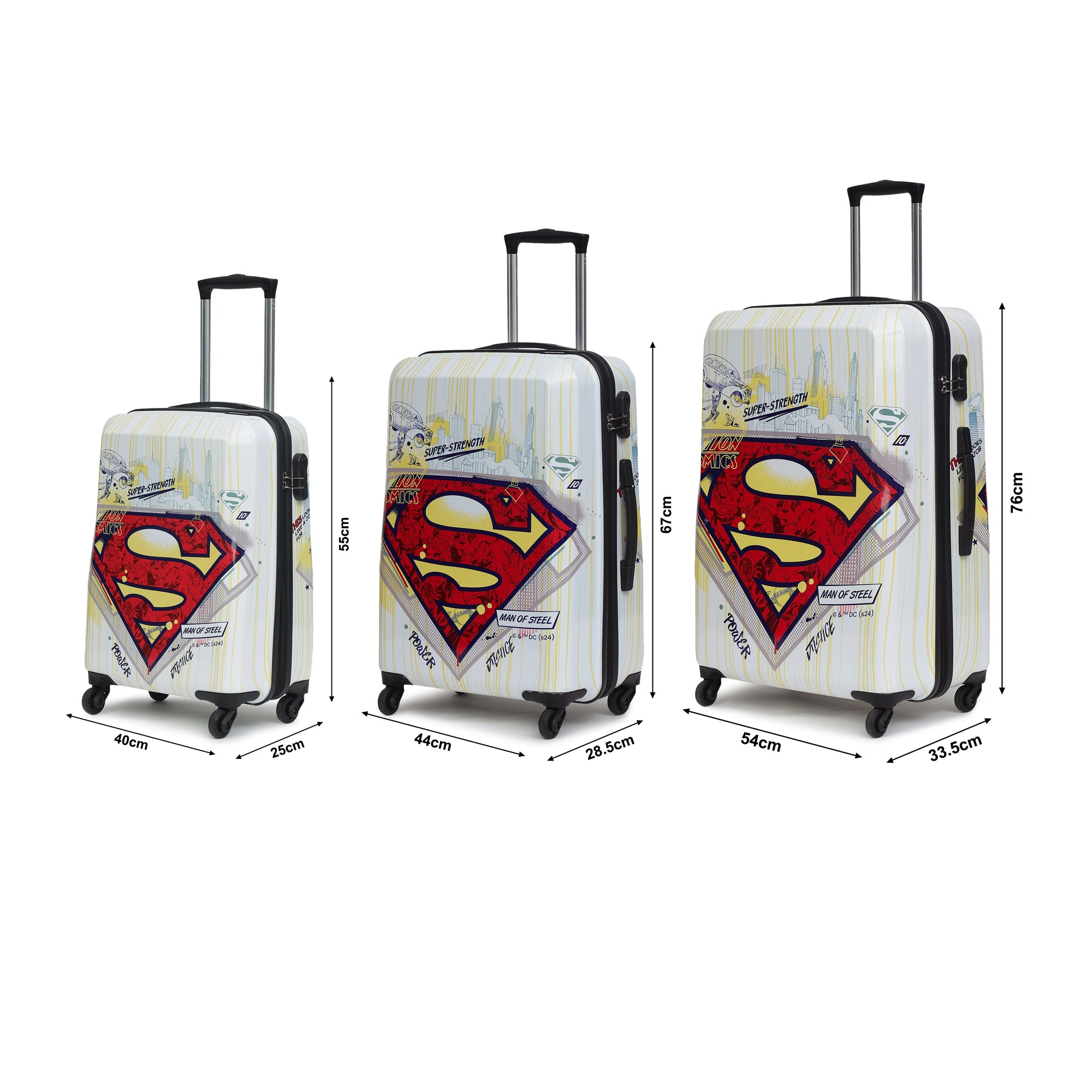Superman Printed Set Of 3 Trolley