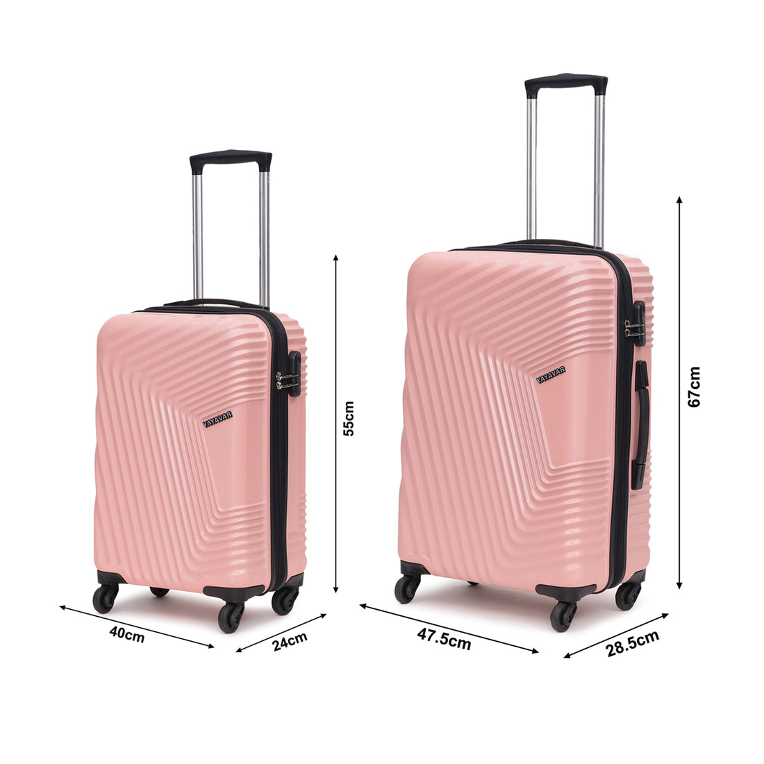 Monaco Baby Pink Set Of 2 Trolley