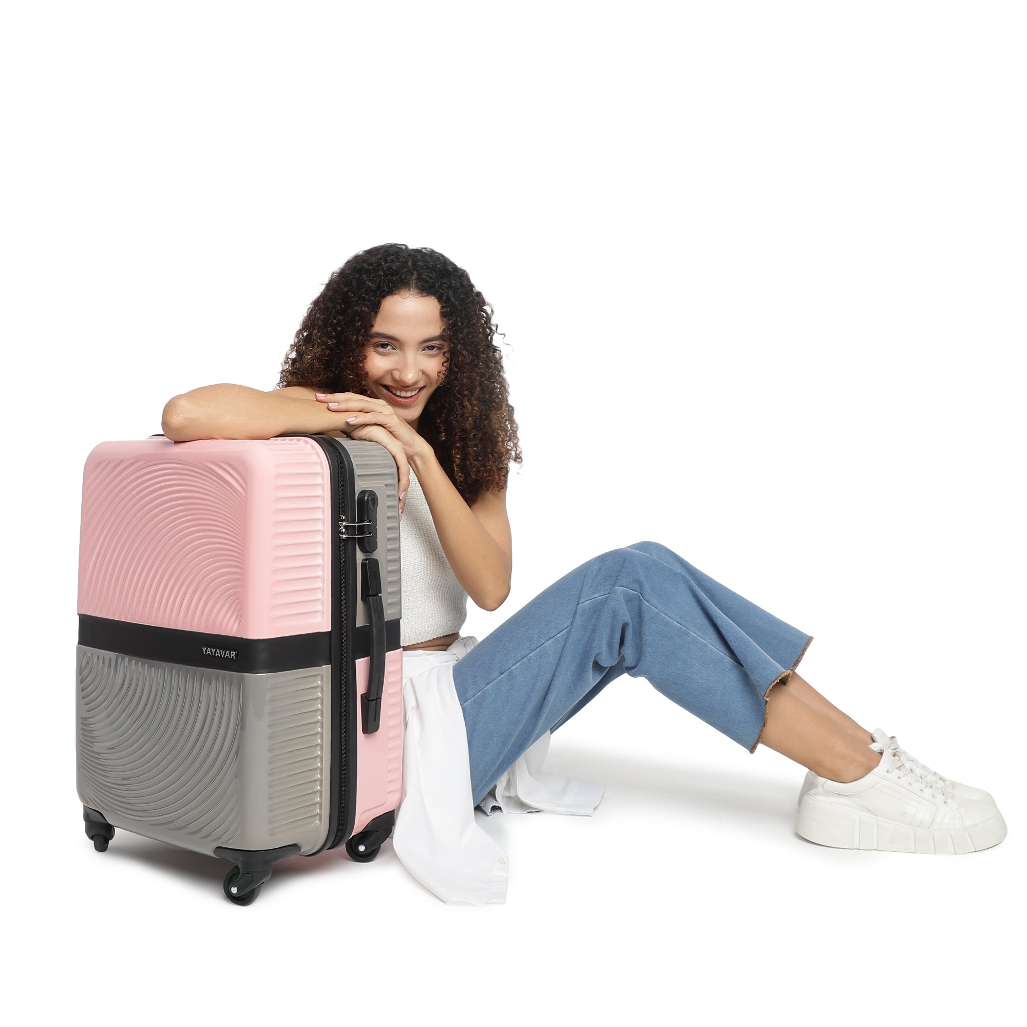 Venice Pink-Grey Set Of 3 Trolley