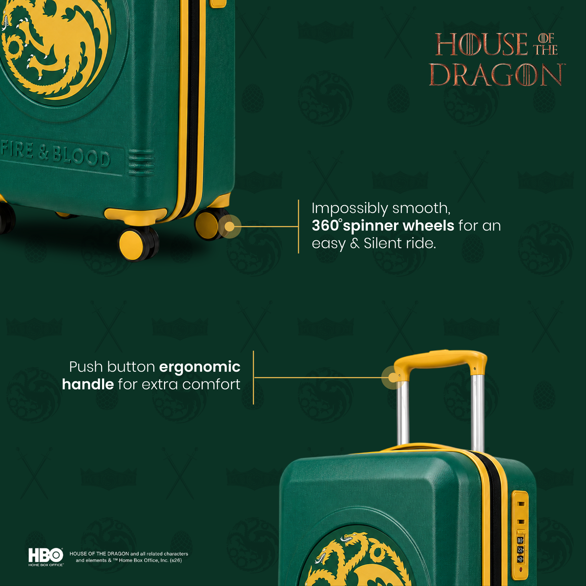 House Of The Dragon Green Large Trolley