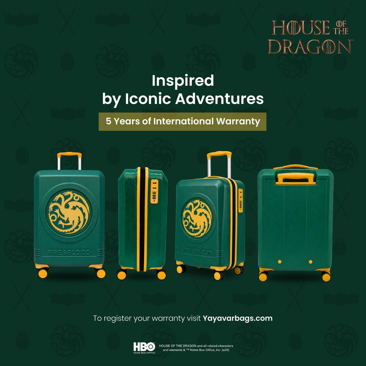 House Of The Dragon Green Large Trolley